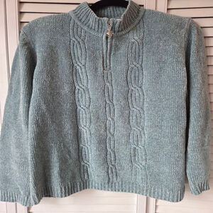 Women's Alfred Dunner Light Blue Cable Knit Sweater M